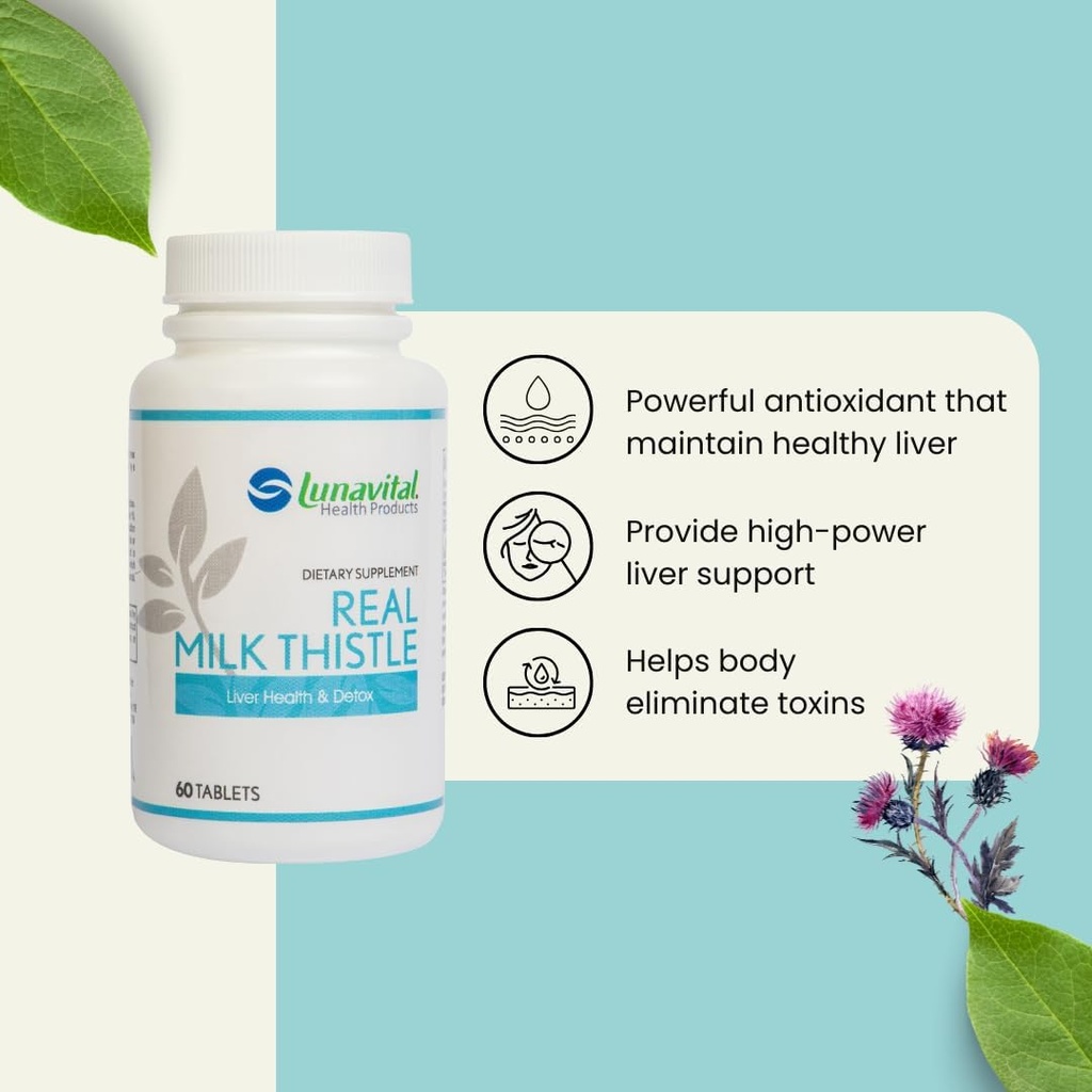 Real Milk Thistle, Detox & Liver Health, 60 Tablets 4