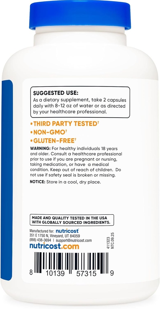 Nutricost Panax Ginseng 1000mg, 240 Capsules (2 Bottles) - Non GMO, Gluten Free, 120 Servings 5