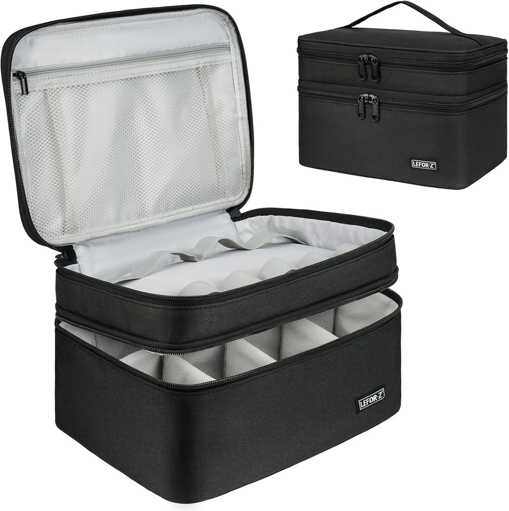 Medicine Storage Bag,Double Layers Pill Bottle Organizer Bag Empty with Lockable Zipper&Adjustable Divider,Medication Travel Carrying Bag for Pills,Vitamins,Medical Supplies 2