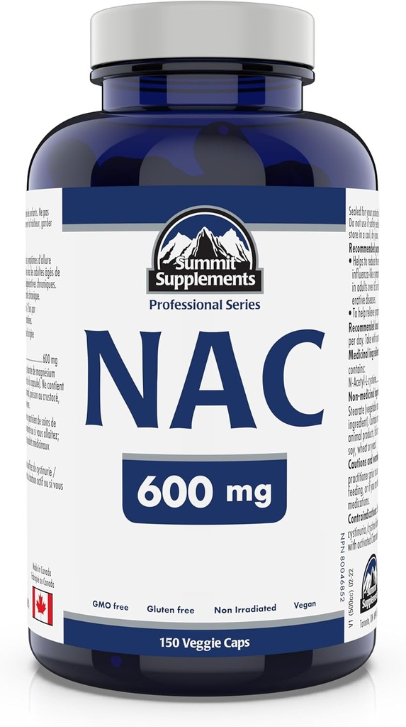 Summit Supplements - NAC Supplement 600mg, Nac n-Acetyl cysteine, Supports Antioxidant Glutathione Levels, Immune System Support, Liver Support - Product of Canada - 150 Capsules 2