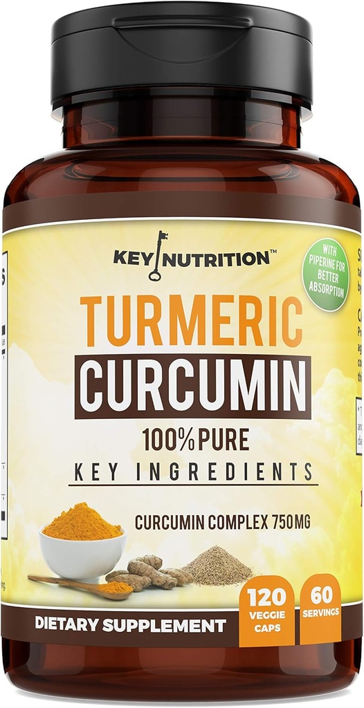 Turmeric Curcumin Complex with Piperine, 100% Pure - 120 Capsules 2