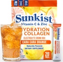 The Frozen Bean Sunkist Collagen Drink Mix - Hydration Cara-Cara Orange Electrolyte Drink for Women with Vitamin C, Zinc, Collagen Peptides, Naturally Flavored - 20 Packs 2