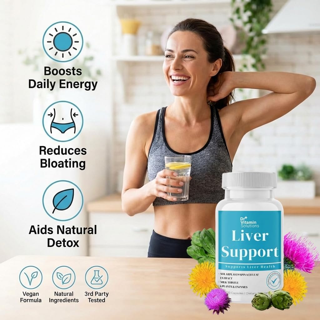 DR VITAMIN SOLUTIONS Liver Cleanse Detox and Repair - Milk Thistle Supplement with Chlorophyll, Digestive Enzymes, Artichoke & Dandelion for Natural Gallbladder Support, 30 Vegan Capsules 4