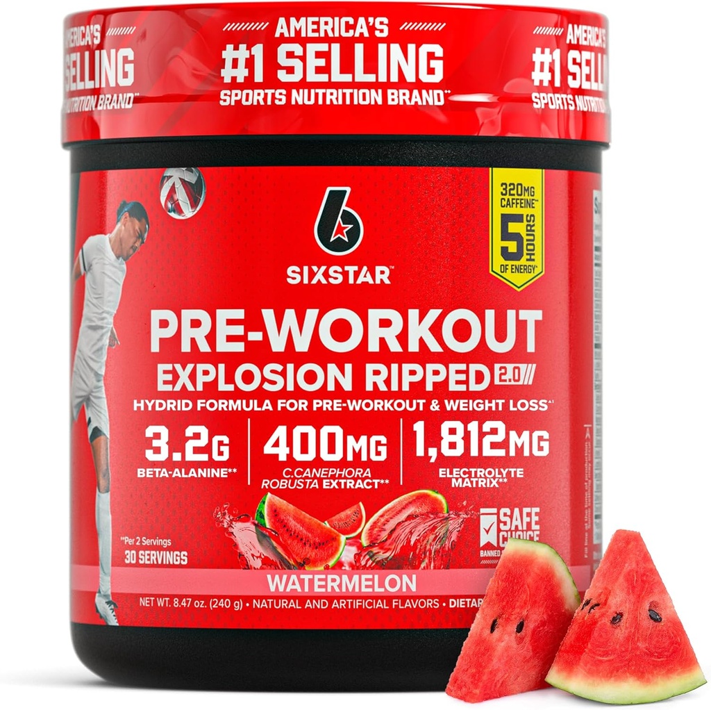 Six Star Pre-Workout Explosion, Watermelon (30 Servings) - Preworkout Energy Powder Supplement for Men & Women - Pre Workout Drink Mix with Creatine & Beta Alanine - Sports Nutrition Products 2