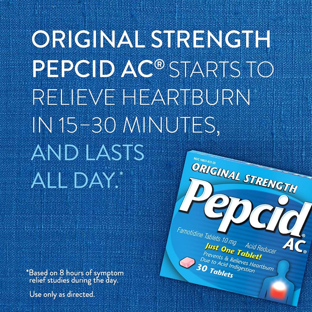 Pepcid AC Original Strength, 10 mg Famotidine for Heartburn Prevention & Relief, 30 ct 4