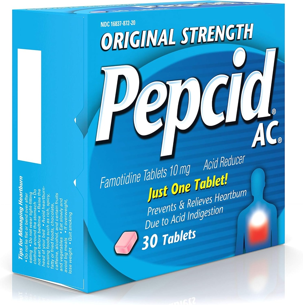 Pepcid AC Original Strength, 10 mg Famotidine for Heartburn Prevention & Relief, 30 ct 6