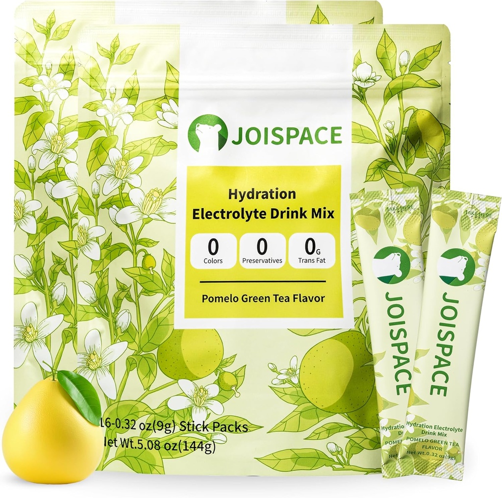 JOISPACE Electrolyte Drink Mix with Tea Polyphenols | Fast Hydration & Electrolytes Boost | Non-GMO, Vegan, Gluten-Free | Pomelo Tea, 32 Servings 2
