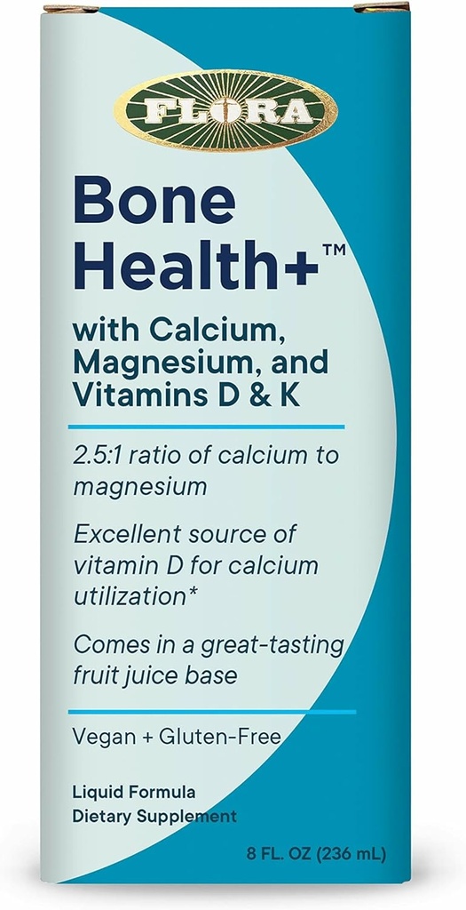 Flora Bone Health+ - Calcium & Magnesium Supplement - Offers Bone Support - Contains Vitamin D3 & Vitamin K2 - Vegan & Gluten-Free - Delicious Fruit Juice Base - 8 fl. oz. 3