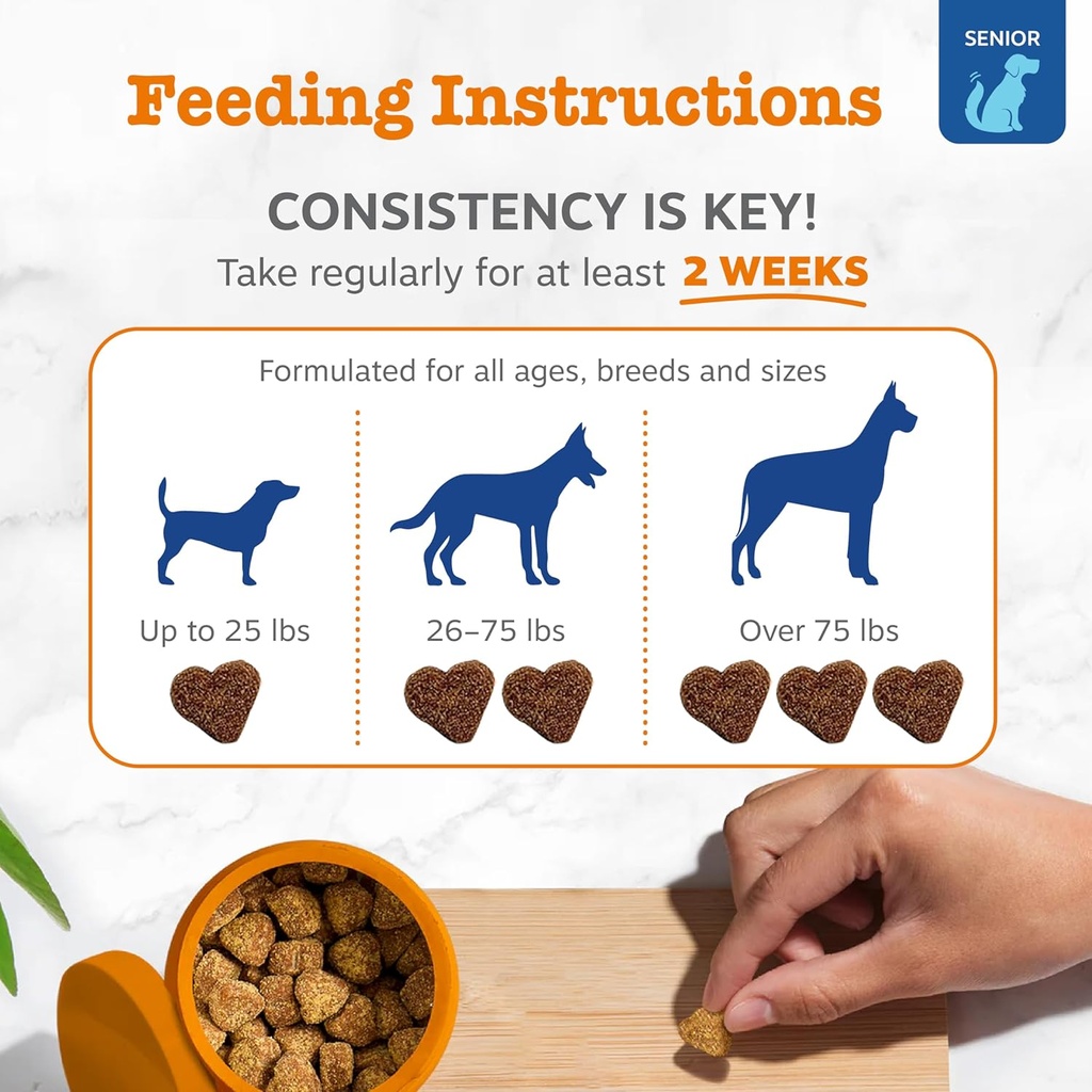 Zesty Paws Senior Dog Multivitamin Treats - Glucosamine for Dogs + Digestive Enzymes & Probiotics - Grain Free Dog Vitamins and Supplements for Skin & Coat + Immune Health Chicken - Advanced - 60ct 5