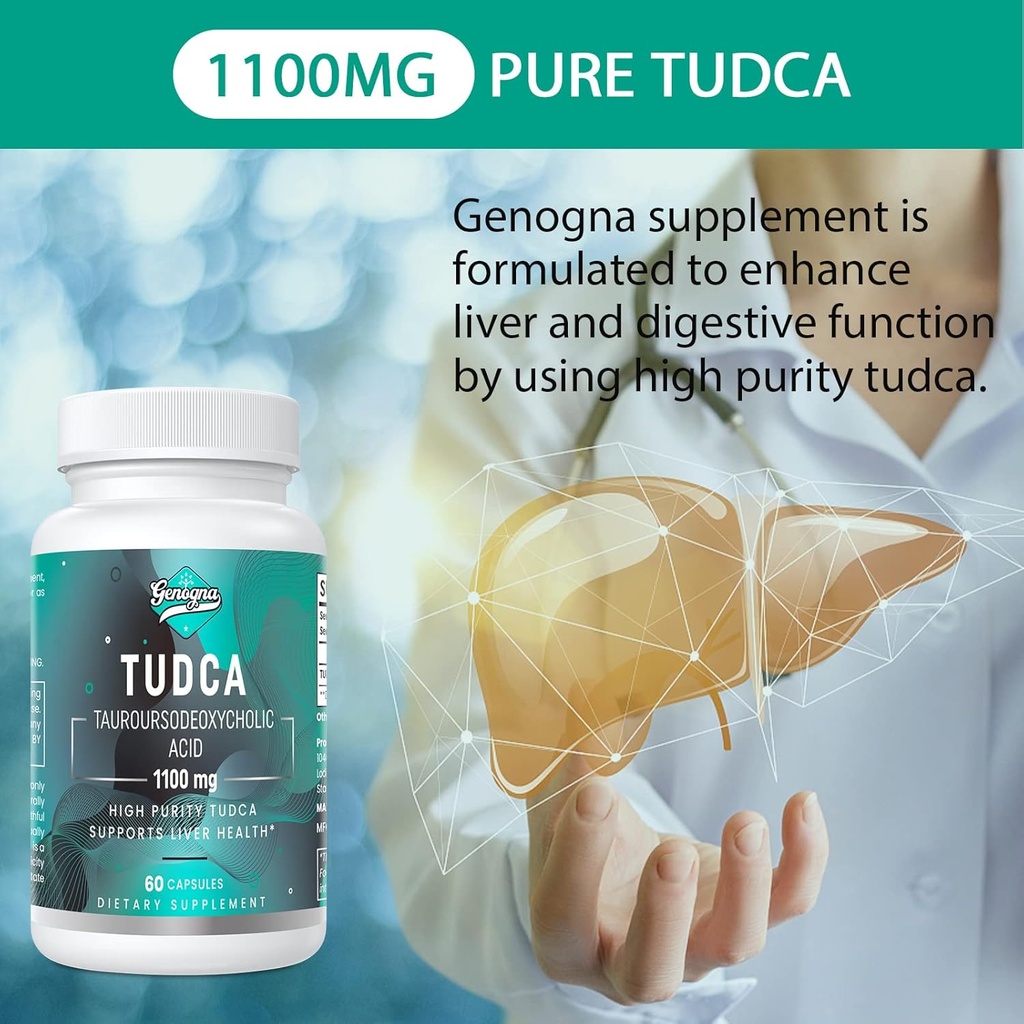TUDCA 1100mg-Liver Support Supplement for Detox Cleanse, Water-Soluble Bile Salts with Strong Bitter Taste, 60 Vegan Capsules,Non-GMO,Gluten-Free 5