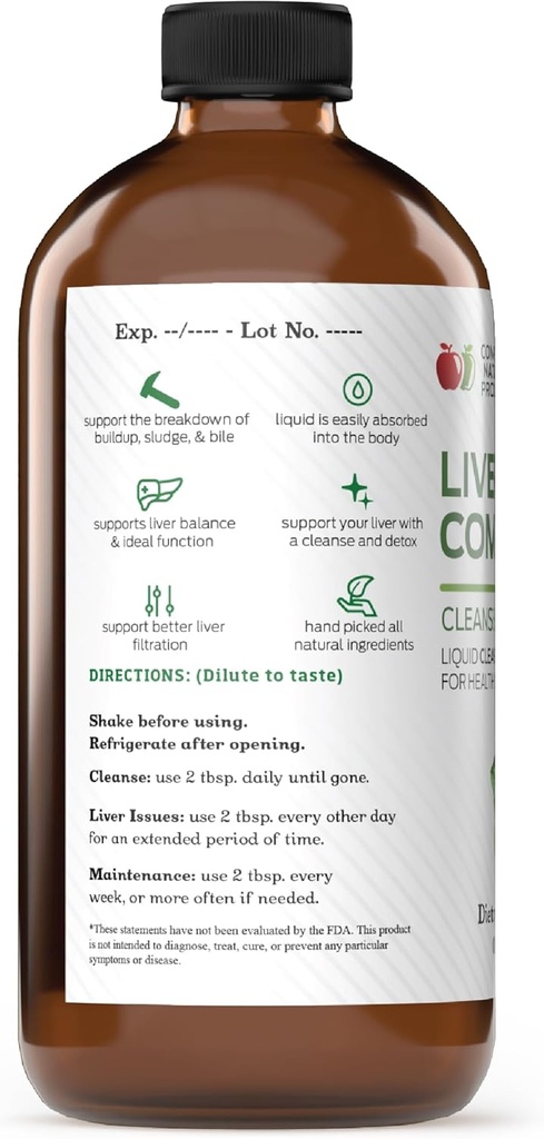 Liver Complete 16oz Support Liquid – Milk Thistle, Chanca Piedra & Dandelion Root – Herbal Cleanse Supplement – Non-GMO, Organic Ingredients 3