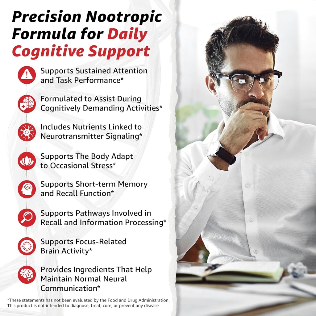 10X Health Focus Rhodiola Rosea - Brain Supplements for Memory and Focus - 60 Capsules Focus Supplement, Memory Supplement for Brain Health with Ginkgo Biloba, Huperzine A - Ginkgo Biloba Capsules 4