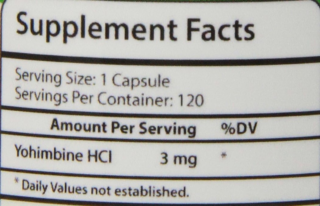 Yohimbine HCl Dietary Supplement, 120 Count 5