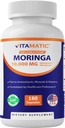 Vitamatic Moringa Capsules 10,000 mg Equivalent Per Serving (from 50:1 Extract 200 mg) - 180 Capsules - Pure Moringa Oleifera Leaf Powder Supplement - Green Superfood - Non-GMO, Made in The USA 2