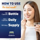 Vitamatic Moringa Capsules 10,000 mg Equivalent Per Serving (from 50:1 Extract 200 mg) - 180 Capsules - Pure Moringa Oleifera Leaf Powder Supplement - Green Superfood - Non-GMO, Made in The USA 4