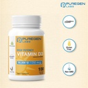 Puregen Labs Vitamin D3 50,000 IU (1250 mcg) 100 Weeks Supply for Healthy Muscle Function, and Immune Support, Non-GMO, Gluten Free 100 Vegetable Capsules 4