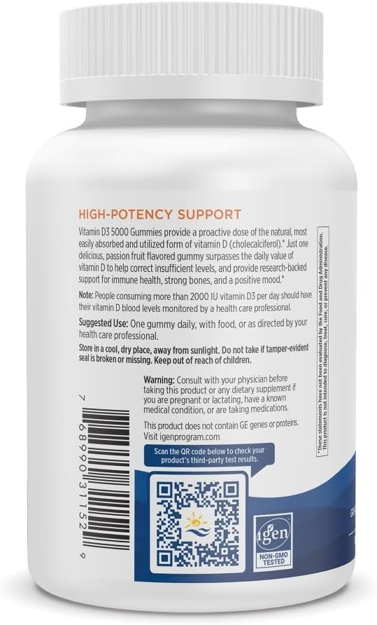 Nordic Naturals Vitamin D3 5000 Gummies, Passion Fruit - 30 Gummies - Support for Healthy Bones, Mood, & Immune System - Vegetarian - Non-GMO - 30 Servings 4