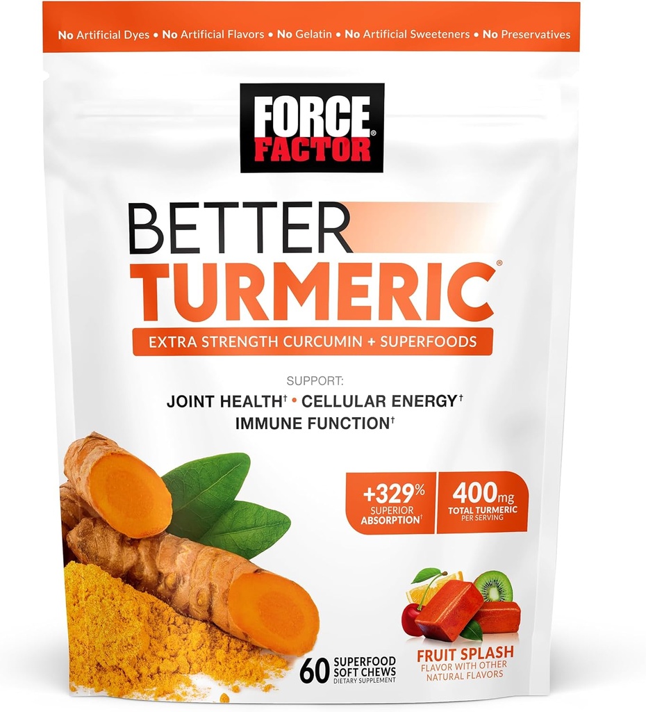 Force Factor Total Beets Blood Pressure Support Supplements with Beet Powder & Better Turmeric Joint Support Supplement for Extra Strength Joint Health 6