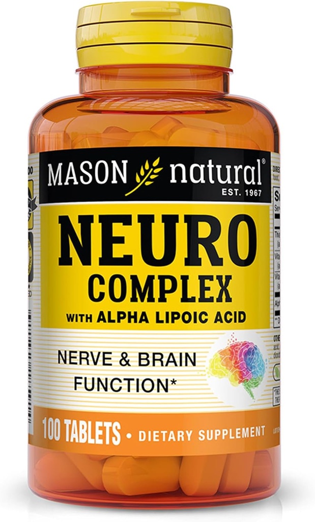 MASON NATURAL Neuro Complex with Alpha Lipoic Acid & Vitamin B12, Suitable for Vegetarians, 100 Tablets 2