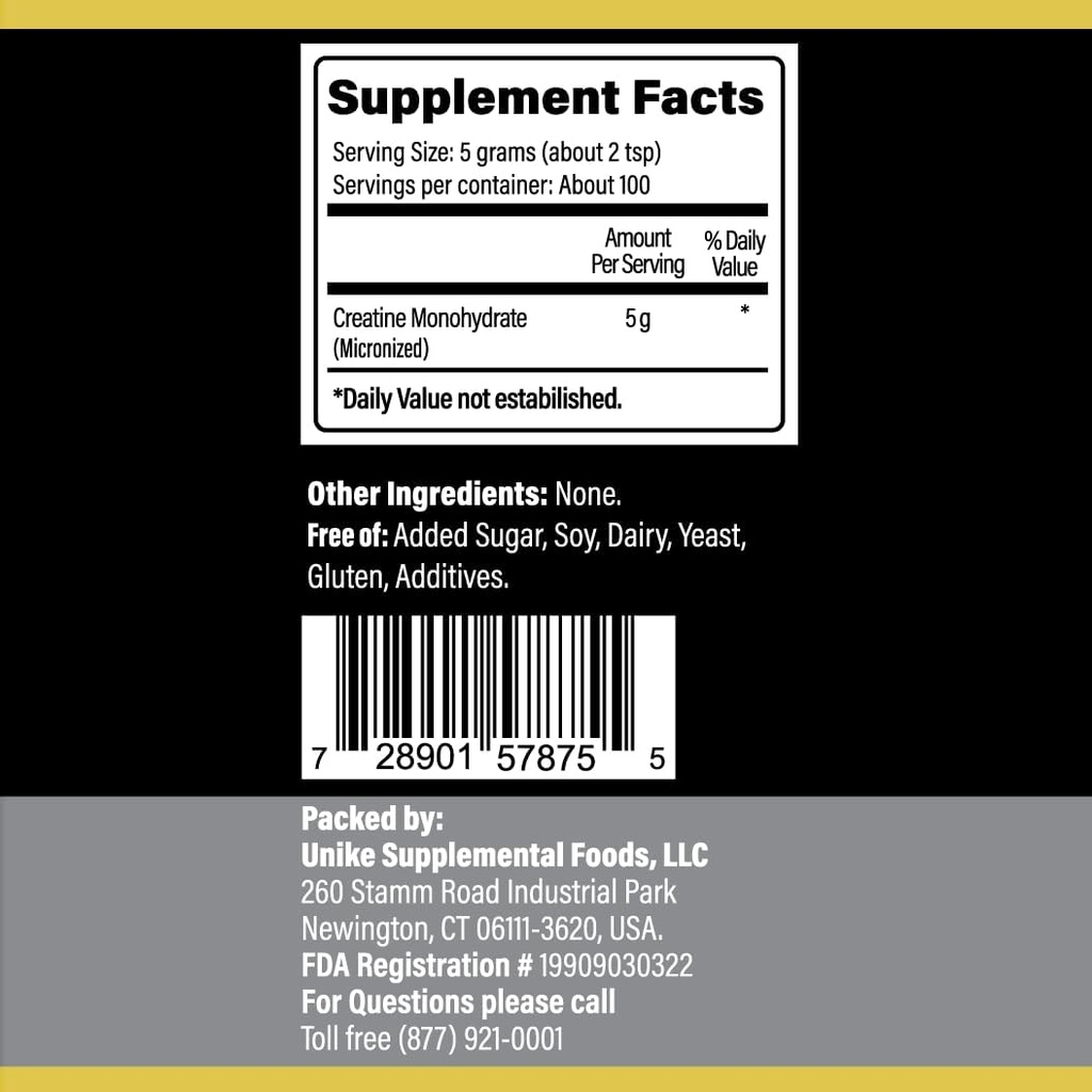 Pure Creatine Monohydrate Powder Supplement, Unflavored, Supports Bulk Muscle Energy, Recovery, & Strength - Creatine Supplement for Men & Women - 500G, 5000mg Per Serv (5g) - 100 Servings 5