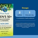 Natural Factors, Men's 50+ Multivitamin & Mineral, 1 Serving Contains Nutrition Equivalent to ½ lb of Veggies, 60 Count (Pack of 1) 4