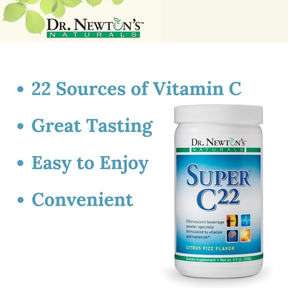 Dr. Newton’s Naturals Super C22 Effervescent Vitamin C Fizzy Powdered Drink Mix with 22 Natural Sources of Vitamin C – 1500mg -8.9 Ounce Can 6