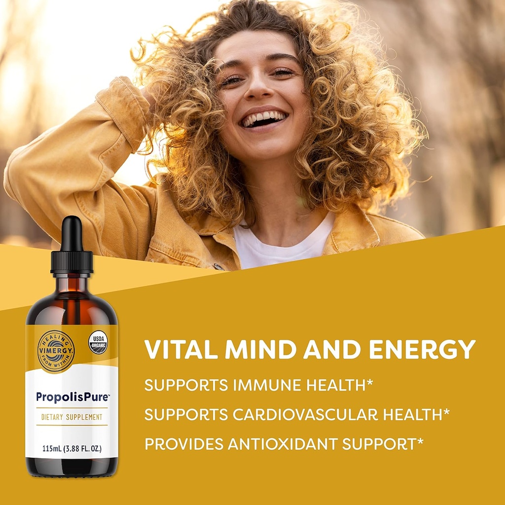 Vimergy PropolisPure® – Supports Immune and Respiratory Health* – Benefits Oral Health* – USDA Certified Organic, Kosher, Paleo-Friendly, Gluten-Free – 115 mL (57 Servings) 3