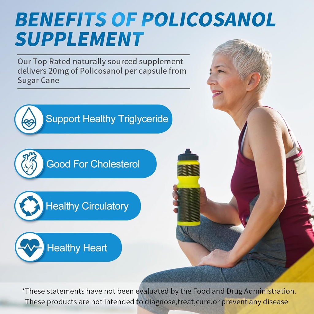 Dr. Brian Policosanol 20mg | 90 Policosanol Tablets for Heart Health Support | Non-GMO, Vegan, Gluten Free, Dairy Free 3