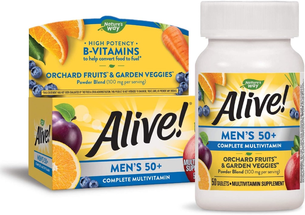 Nature’s Way Alive! Men’s 50+ Complete Multivitamin, High Potency B-Vitamins, 50 Tablets 2