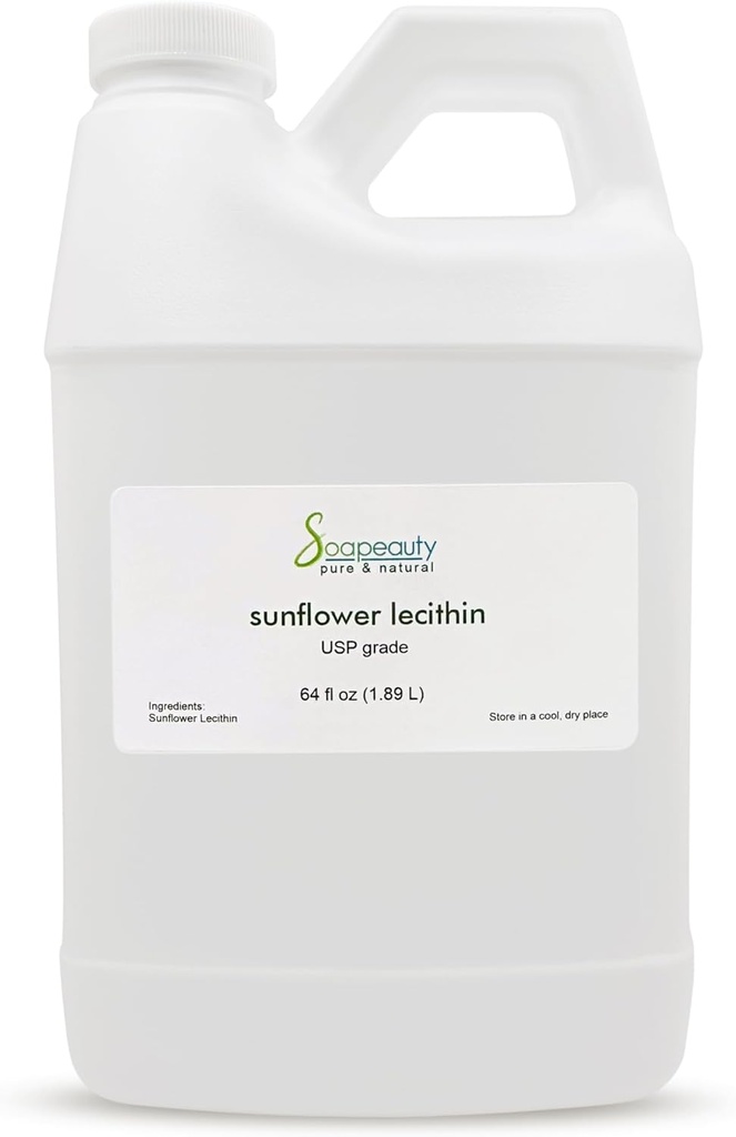 SUNFLOWER LECITHIN Liquid Oil | Cold Pressed Unrefined | USP Grade Unbleached 100% Pure Natural Sunflower Lecithin Oil | Skin Moisturizer, Soap Making, Lotion | 64 fl oz 2