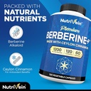 Nutrivein Premium Berberine 1200mg & Citrus Bergamot Extract 1400mg Bundle - Ceylon Cinnamon & 25:1 Bergamia Extract - Weight Management & Immune Support Plus Heart Health - 120 Capsules Each 6