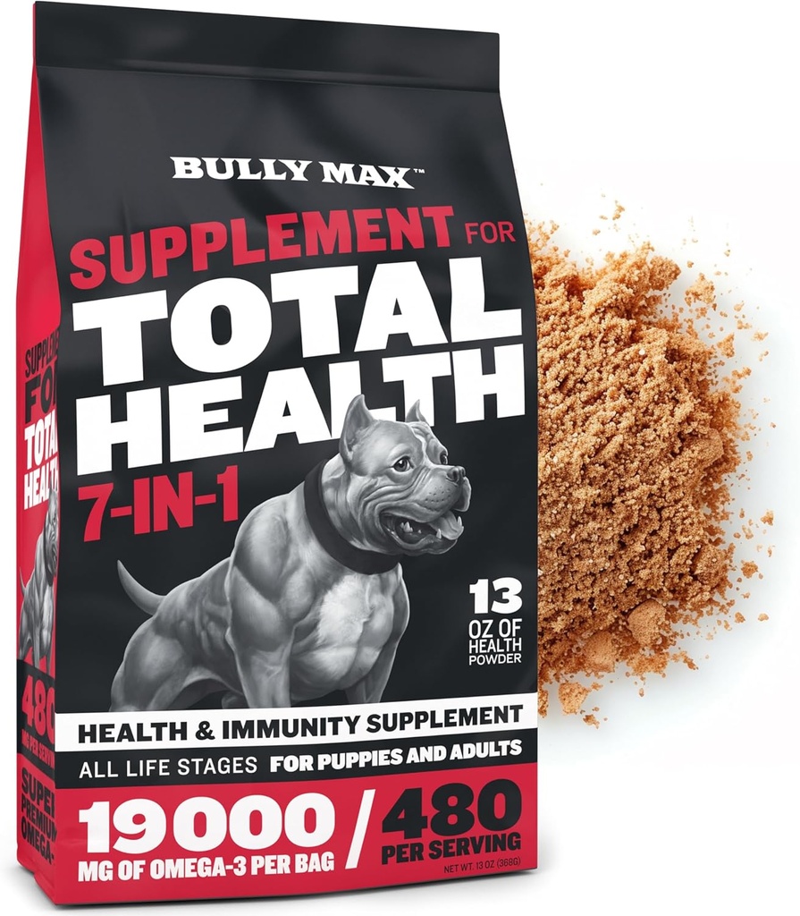 Bully Max 7-in-1 Dog Multivitamin Powder with Omega 3, 6, Glucosamine & Chondroitin for Immune System, Digestive & Joint Health - Food Topper, Vitamins & Supplements for Puppy & Adult Dogs, 13Oz Bag 2