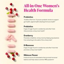 3-in-1 Womens Probiotic - 60 Servings - 12 Unique Strains, Prebiotics, D-Mannose, & Cranberry for Digestive Health, Vaginal Health & Immune Support - Prebiotics and Probiotics for Women | pH Balance 6