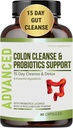 15 Day Gut Cleanse Detox for Women & Men - Advanced 15 Days Colon Cleanse with Probiotics and Psyllium Husk for Constipation Relief, Digestive Health, Colon Cleanser & Gut Health.60 Caps. 2