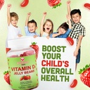 Vitamin D3 Jelly Beans - Chewable Vitamins Gummies for Kids Immune Support - Multivitamin Supplements for Bone & Joint Support - 2,000 IU Vegetarian Gummy - 120 Strawberry Flavor Beans 5