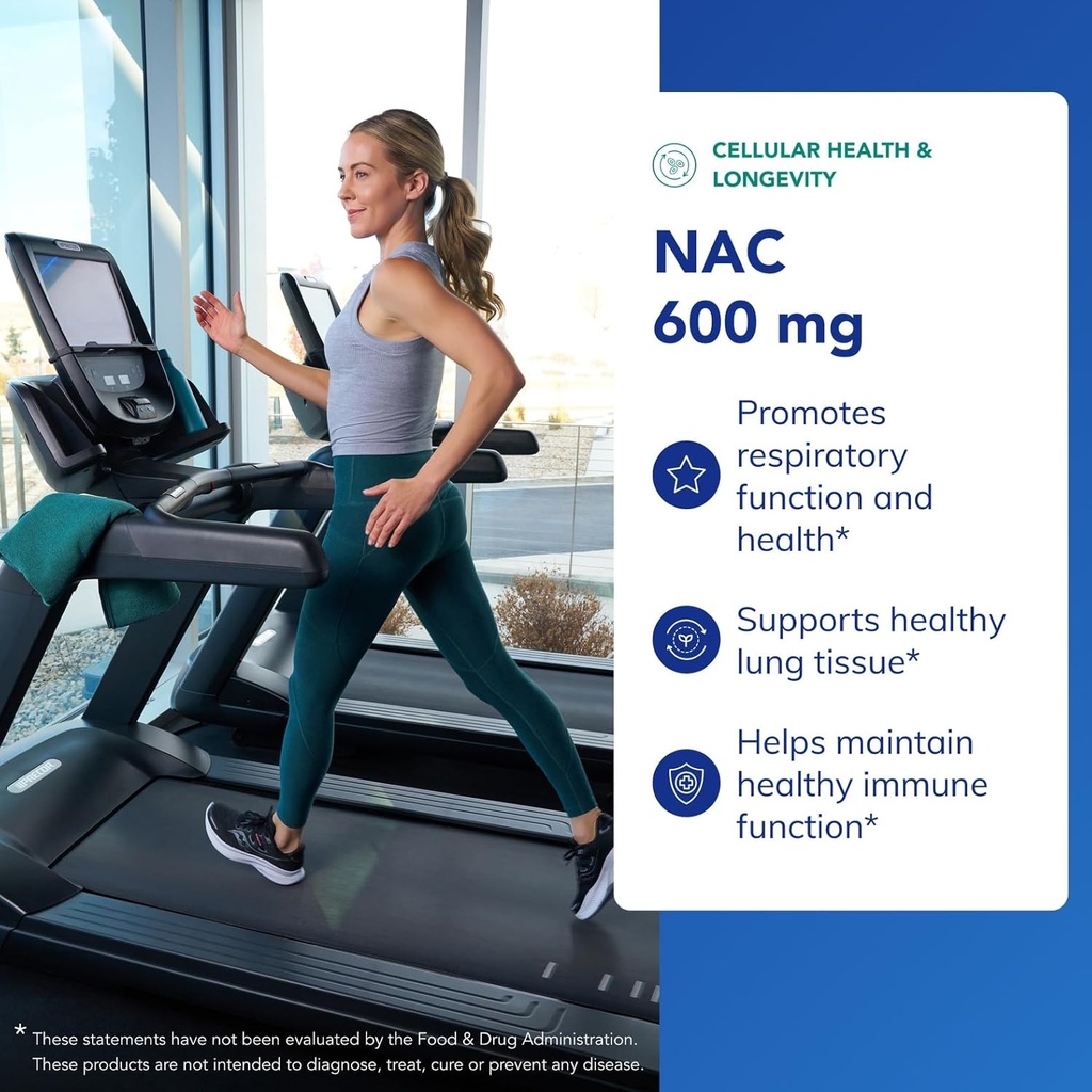 Pure Encapsulations NAC 600 mg - N-Acetyl Cysteine NAC Supplement for Lung Health & Immune Support, Liver Support & Antioxidants* - with Freeform N-Acetyl-L-Cysteine - 360 Capsules 4