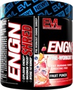 EVL Ultimate Pre Workout Powder - Thermogenic Fat Burn Support Preworkout Powder Drink for Lasting Energy Focus and Stamina - ENGN Shred Intense Creatine Free Preworkout Drink Mix - Fruit Punch 6