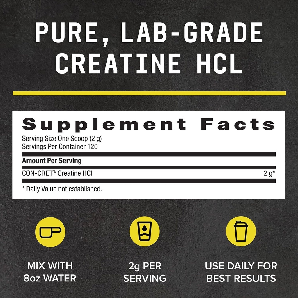 BEYOND RAW Science-Backed Creatine HCl Powder, Lab Grade, for Muscle Strength and Growth, Energy Production, Athletic Performance, Cognitive Support, Cellular Hydration, 120 Servings 6