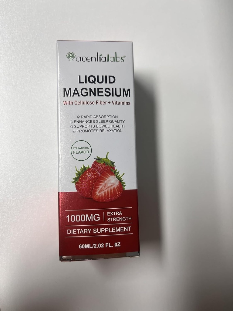 Magnesium Glycinate Liquid Drop, 1000MG Magnesium Glycinate, Riched in Vitamin B6, C, D, Zinc for Supporting Night, Energy, Muscle -Strawberry Flavor, 2 Fl Oz/60 ML 5
