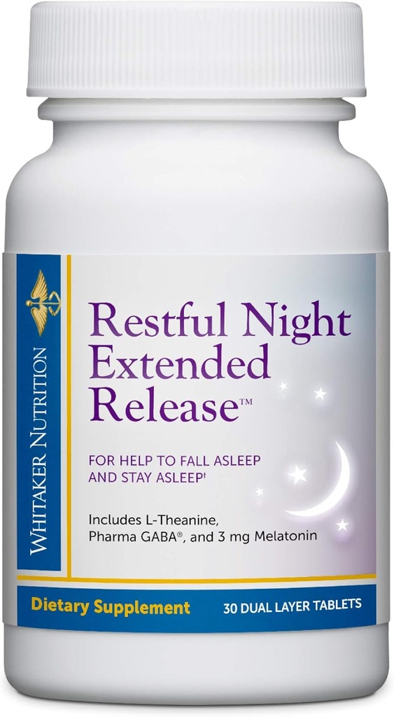 Dr. Whitaker Restful Night Extended Release Melatonin Sleep Aid Helps You Fall Asleep and Stay Asleep Longer with Dual-Layer, Extended Release Technology, 30 Tablets (30-Day Supply) 2