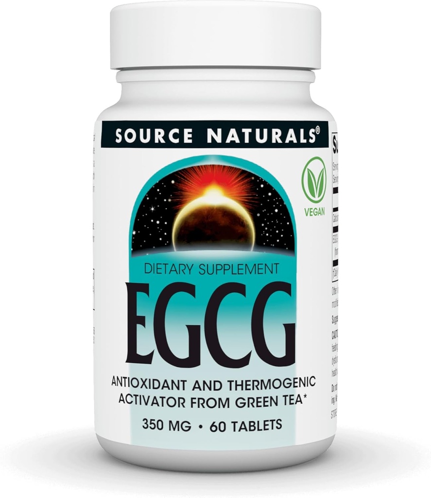 Source Naturals EGCG, Antioxidant and Thermogenic Activator from Green Tea, 350mg - 60 Tablets 2
