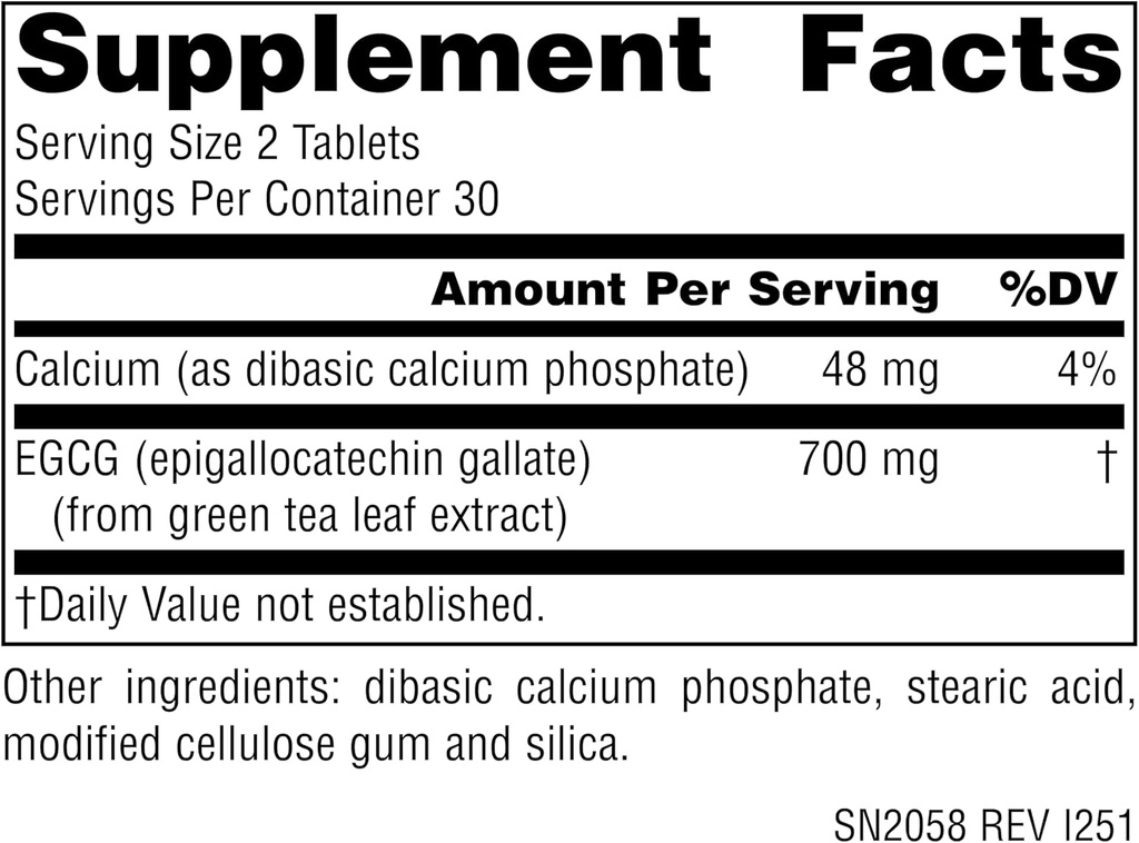 Source Naturals EGCG, Antioxidant and Thermogenic Activator from Green Tea, 350mg - 60 Tablets 3
