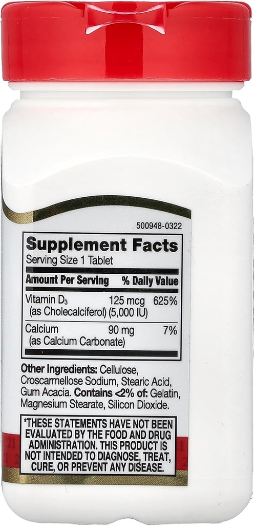 21st Century D 5000 IU Tablets, 110 Count 3