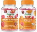 Lifeable Immune Support Kids + Calcium with Vitamin D Kids, Gummies Bundle - Great Tasting, Vitamin Supplement, Gluten Free, GMO Free, Chewable Gummy 2