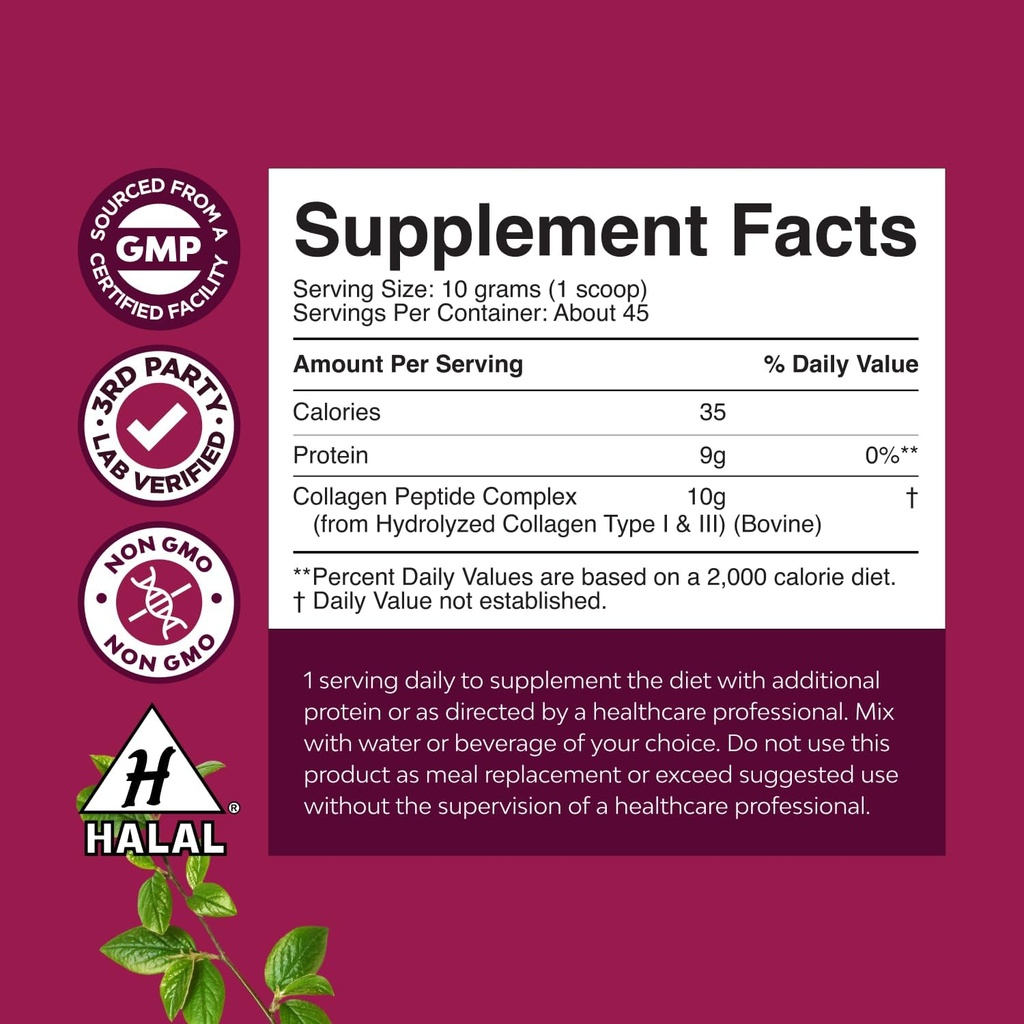 Bundle of High Absorption Magnesium Glycinate Capsules for Calming Sleep Plus Muscle Bone & Nerve Support and Multi Collagen Protein Powder for Women and Men - Hair Skin and Nails Vitamins 4