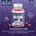 Melatonin Gummies 1mg for Kids (Sugar-Free) - Sleep Gummies with Vitamin B6 and Passionflower for Fall Asleep Faster, Vegan, Non-GMO, Strawberry Flavored 90 Count 6