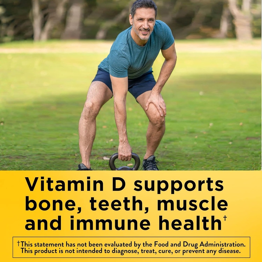 Nature Made Vitamin D3 K2 Supplement, 5000 IU (125 mcg) Vitamin D for Bone, Teeth, Muscle and Immune Support, 30 D3 and K2 Softgels, 30 Day Supply 2