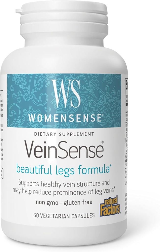 WomenSense VeinSense by Natural Factors, Beauty Supplement to Support Healthy Veins and Beautiful Legs, Vegan, Non-GMO, 60 capsules (20 servings) 2
