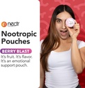 Nectr Energy Nootropic Pouches – Berry Blast Flavored, Caffeine Pouches with Cognizin® Citicoline. Sugar-Free Brain Treats. Smooth, Sustained Focus & Energy Supplement - 5 Pucks of 16pcs 4