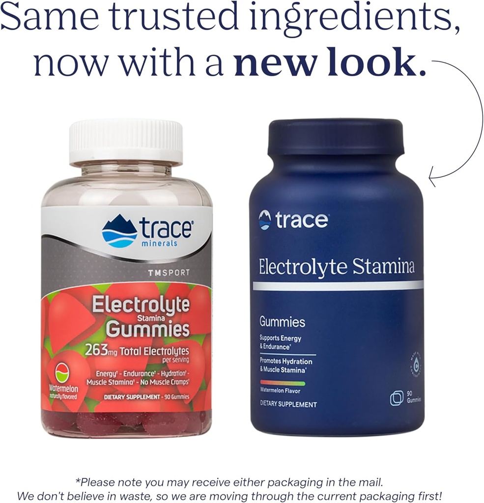 Trace Minerals Electrolyte Stamina Gummies - Convenient Electrolyte Supplement That Supports Hydration - Supports Optimal Energy - Muscle Stamina - Vegan - Watermelon - 90 Count (30 Servings) 4